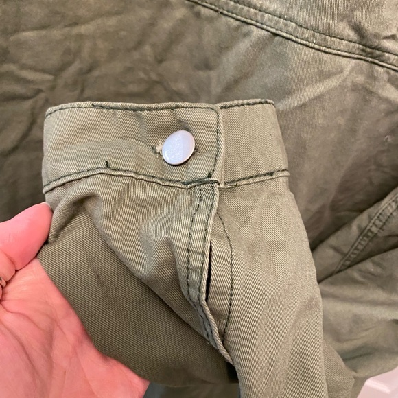 Army Style Distressed Olive Green Longline Lightweight Jacket 1X 2X 3X - Picture 7 of 12